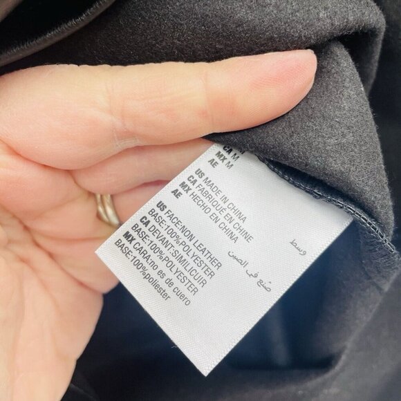 And Now This Womens Size Medium Faux Leather Mini Skirt with Slit in Black 2720 - Picture 8 of 9